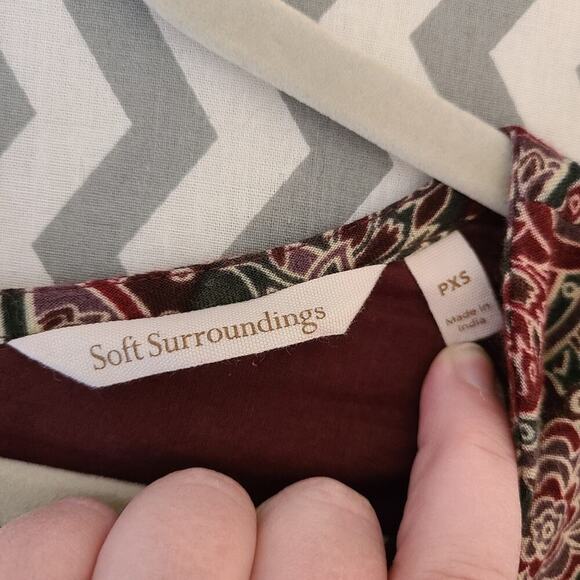 Soft Surroundings Size XS Petite Aideen Mixed Print Maxi Dress - Picture 9 of 11